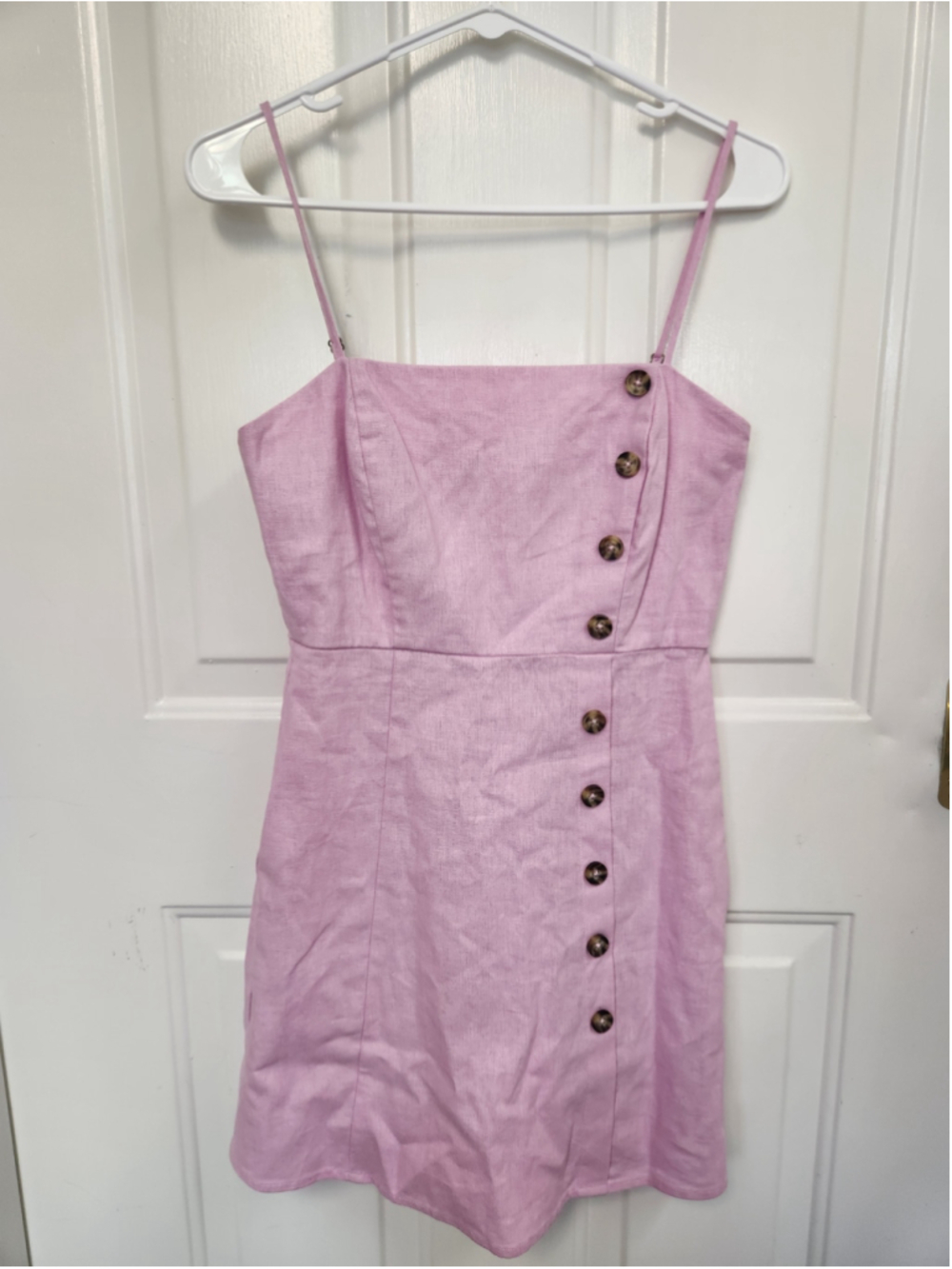 Copper Key Pink Mini Dress with Button Detail